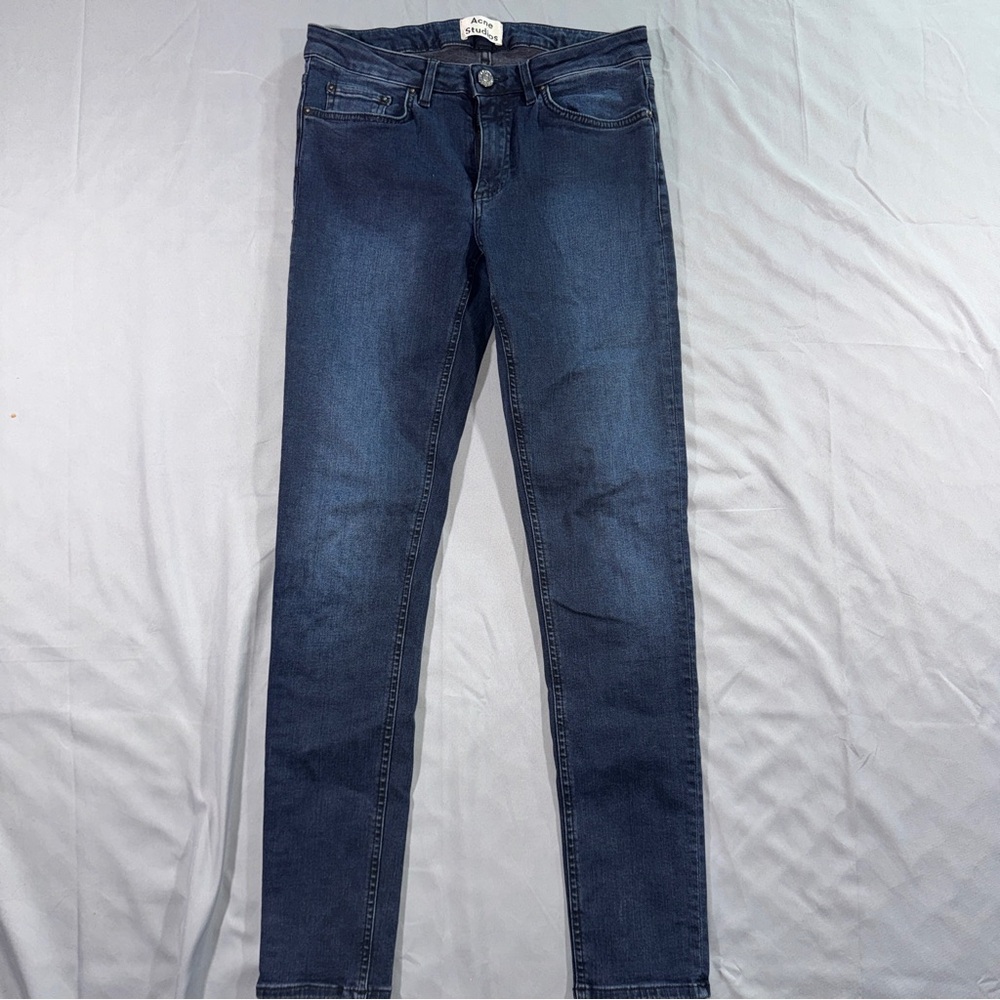Acne Studios Jeans Womens 27x32 Blue Skin 5 Deep Skinny Stretch Denim Italy